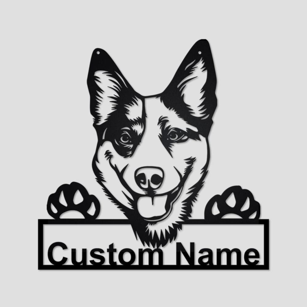 Personalized Custom Australian Cattle Dog Cut Metal Sign, Dog Lover Custom Name Metal Wall Art, Laser Cut Metal Signs