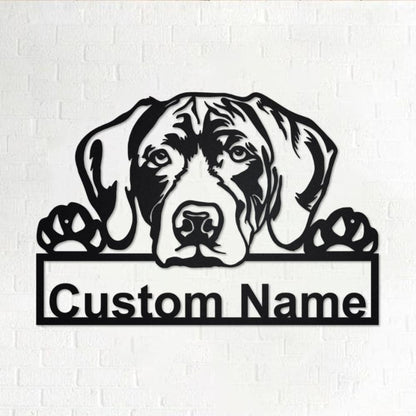 Personalized Custom German Shorthaired Pointer Metal Sign for Dog Lover Custom Name Metal Wall Art