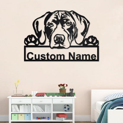 Personalized Custom German Shorthaired Pointer Metal Sign for Dog Lover Custom Name Metal Wall Art