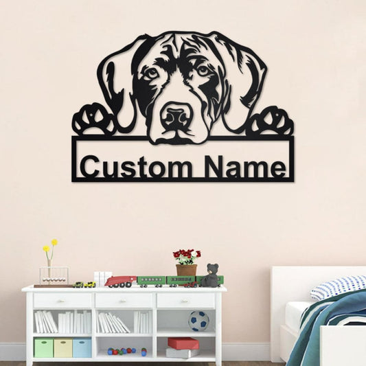 Personalized Custom German Shorthaired Pointer Metal Sign for Dog Lover Custom Name Metal Wall Art