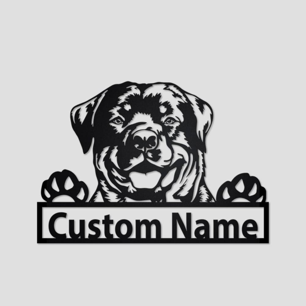 Godmerch- Cut Metal Sign- Personalized Custom Rottweiler Metal Sign for Dog Lover Custom Name Metal Wall Art