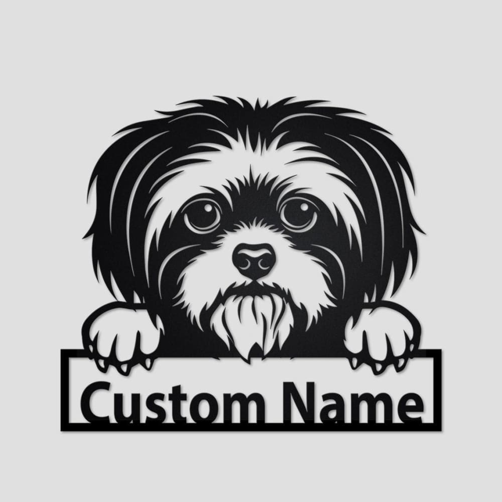 Godmerch- Cut Metal Sign- Personalized Custom Shih Tzu Cut Metal Sign, Dog Lover Custom Name Metal Sign Wall Art