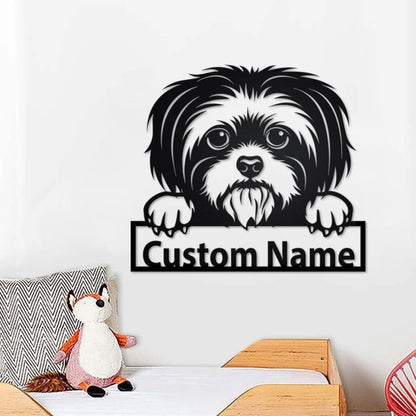 Godmerch- Cut Metal Sign- Personalized Custom Shih Tzu Cut Metal Sign, Dog Lover Custom Name Metal Sign Wall Art