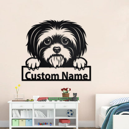 Godmerch- Cut Metal Sign- Personalized Custom Shih Tzu Cut Metal Sign, Dog Lover Custom Name Metal Sign Wall Art