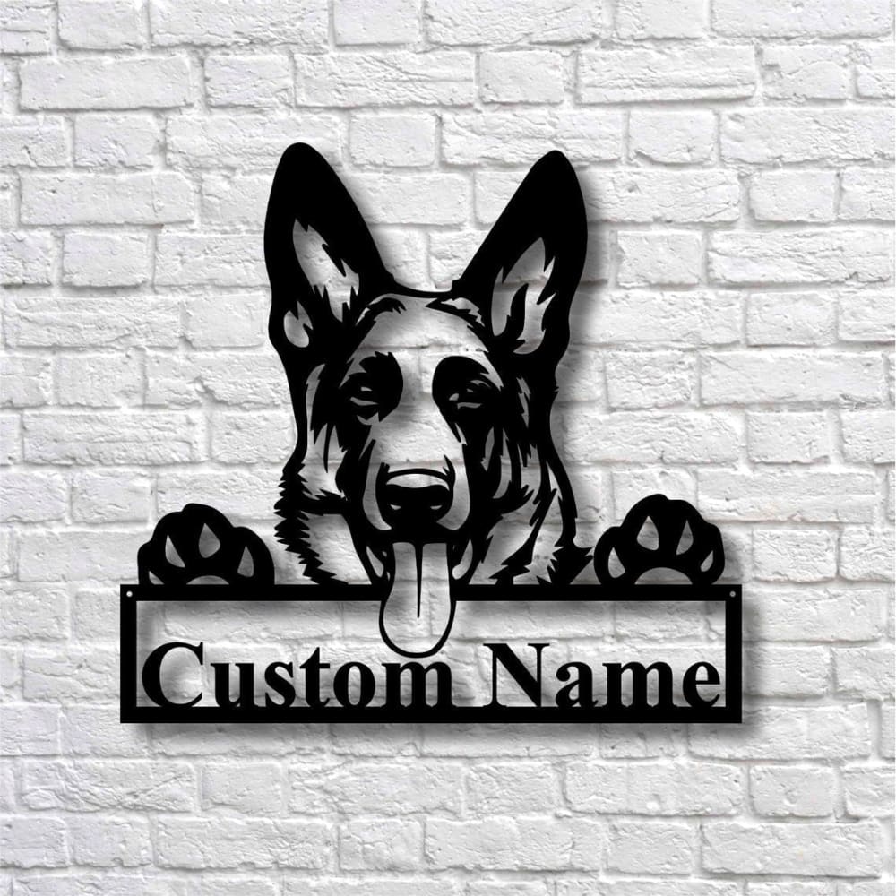 Personalized German Shepherd Dog Cut Metal Sign, Dog Lover Metal Wall Art, Laser Cut Metal Signs