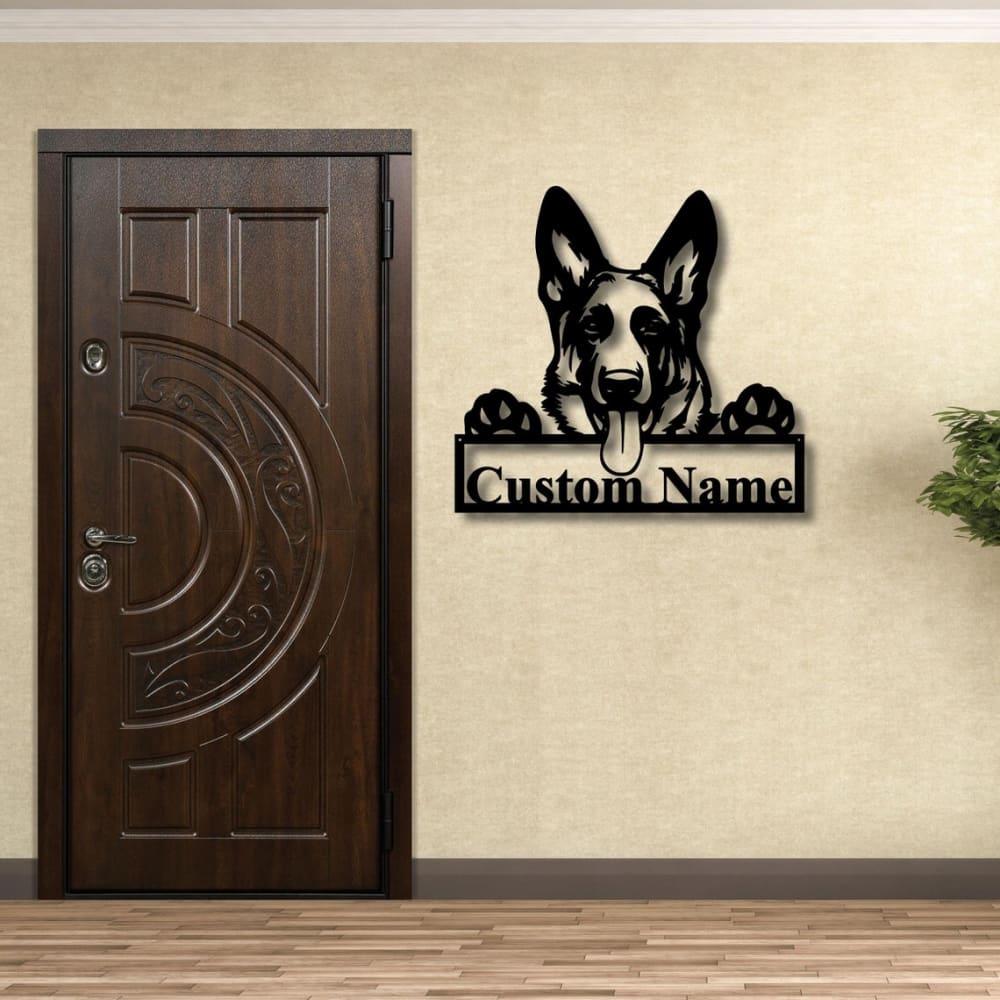 Personalized German Shepherd Dog Cut Metal Sign, Dog Lover Metal Wall Art, Laser Cut Metal Signs