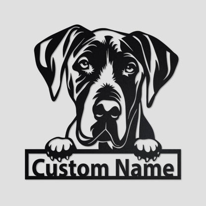 Personalized Great Dane Dog Cut Metal Sign for Dog Lover Metal Wall Art, Laser Cut Metal Signs Great Dane Dog