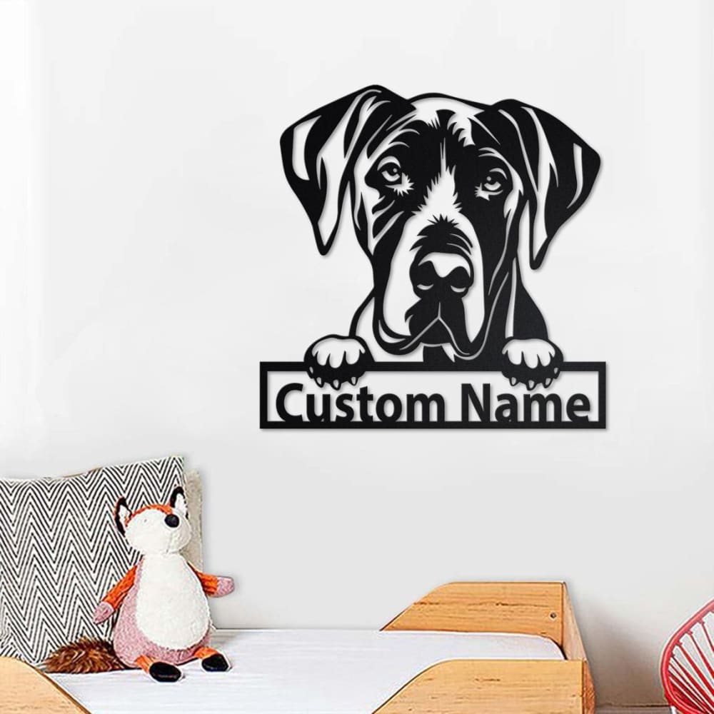 Personalized Great Dane Dog Cut Metal Sign for Dog Lover Metal Wall Art, Laser Cut Metal Signs Great Dane Dog