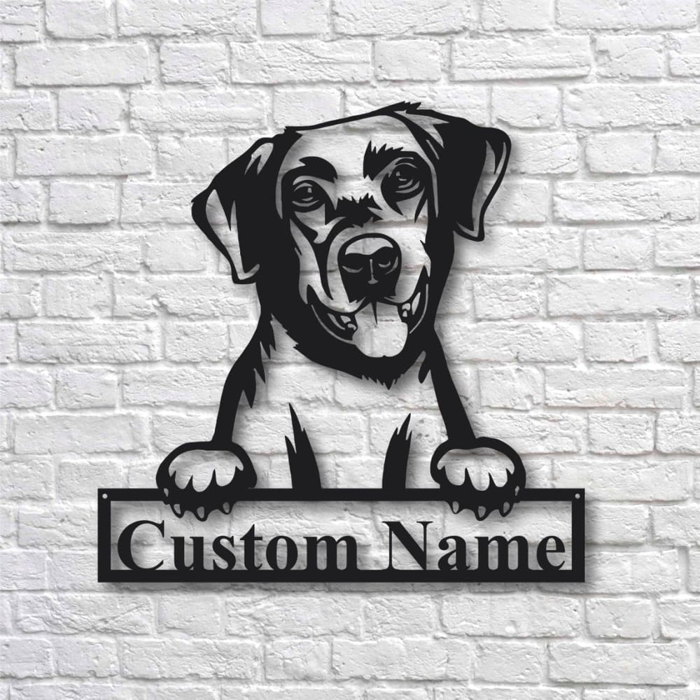 Personalized Labrador Retriever Dog Cut Metal Sign, Dog Lover Custom Name Metal Wall Art, Labrador Retriever Dog