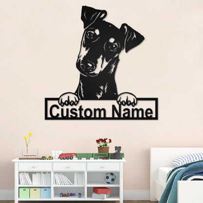 Personalized Manchester Terrier Dog Cut Metal Sign, Dog Lover Custom Metal Wall Art, Laser Cut Metal Signs Terrier Dog
