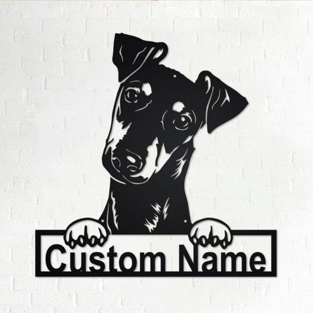 Personalized Manchester Terrier Dog Cut Metal Sign, Dog Lover Custom Metal Wall Art, Laser Cut Metal Signs Terrier Dog