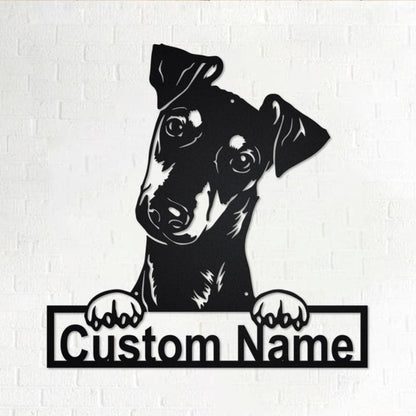 Personalized Manchester Terrier Dog Cut Metal Sign, Dog Lover Custom Metal Wall Art, Laser Cut Metal Signs Terrier Dog