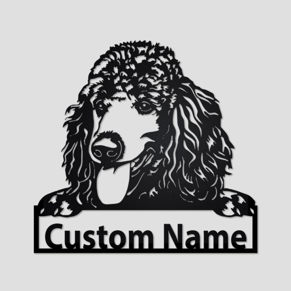 Personalized Poodle Dog Cut Metal Sign, Dog Lover Custom Name Metal Wall Art, Laser Cut Metal Signs Poodle Dog