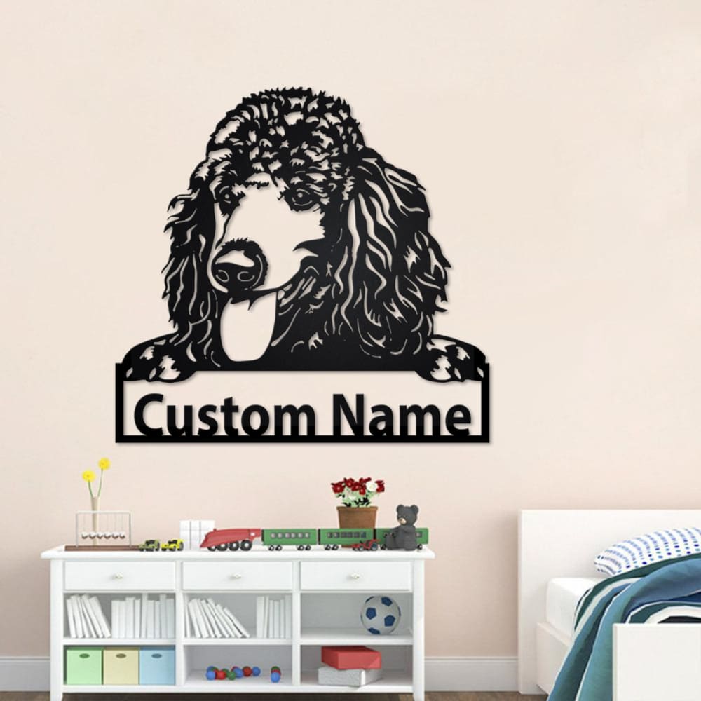 Personalized Poodle Dog Cut Metal Sign, Dog Lover Custom Name Metal Wall Art, Laser Cut Metal Signs Poodle Dog