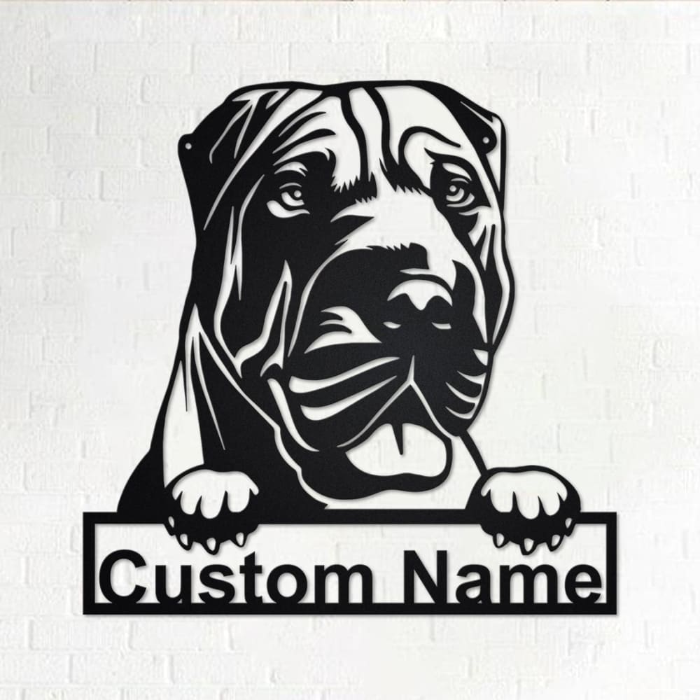 Personalized Shar Pei Dog Metal Sign, Dog Lover Metal Wall Art, Laser Cut Metal Signs Shar Pei Dog