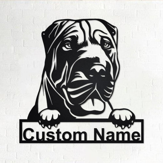 Personalized Shar Pei Dog Metal Sign, Dog Lover Metal Wall Art, Laser Cut Metal Signs Shar Pei Dog