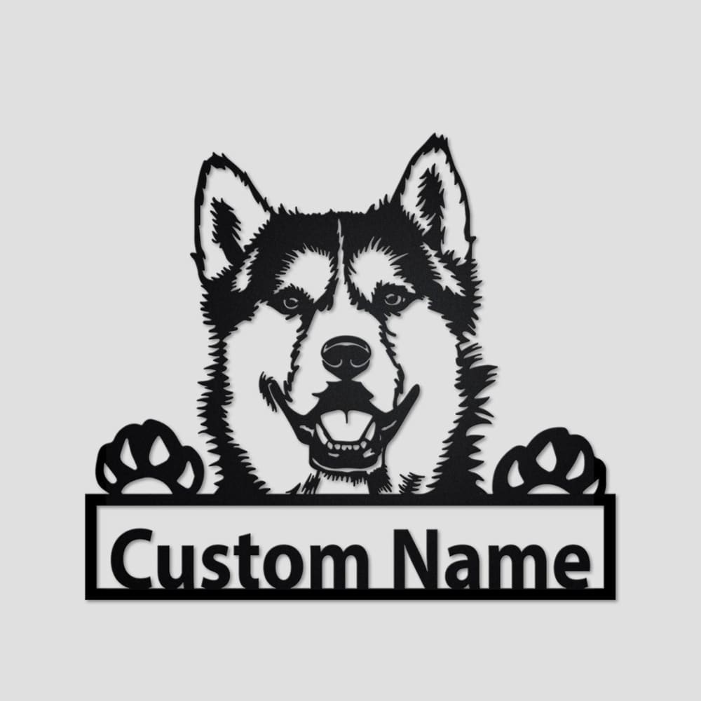 Personalized Siberian Husky Cut Metal Sign, Dog Lover Custom Metal Wall Art, Laser Cut Metal Signs Siberian Husky Dog