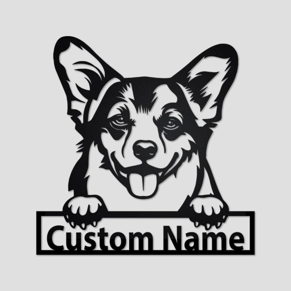 Godmerch- Cut Metal Sign- Personalized Welsh Corgi Cut Metal Sig, Dog Lover Metal Cut Out Signs, Laser Cut Metal Signs