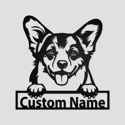 Godmerch- Cut Metal Sign- Personalized Welsh Corgi Cut Metal Sig, Dog Lover Metal Cut Out Signs, Laser Cut Metal Signs