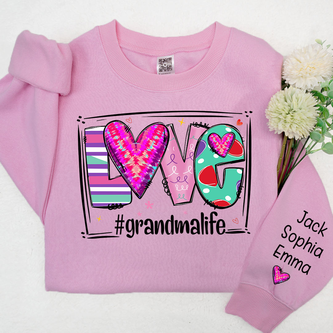 Love grandmalife Valentine's Day Sweatshirt with kids Sweatshirt