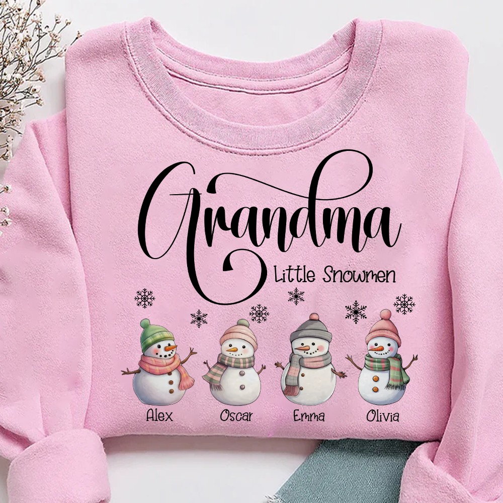 Grandma Little Snowmen And Grandkids Merry Christmas Sweatshirt