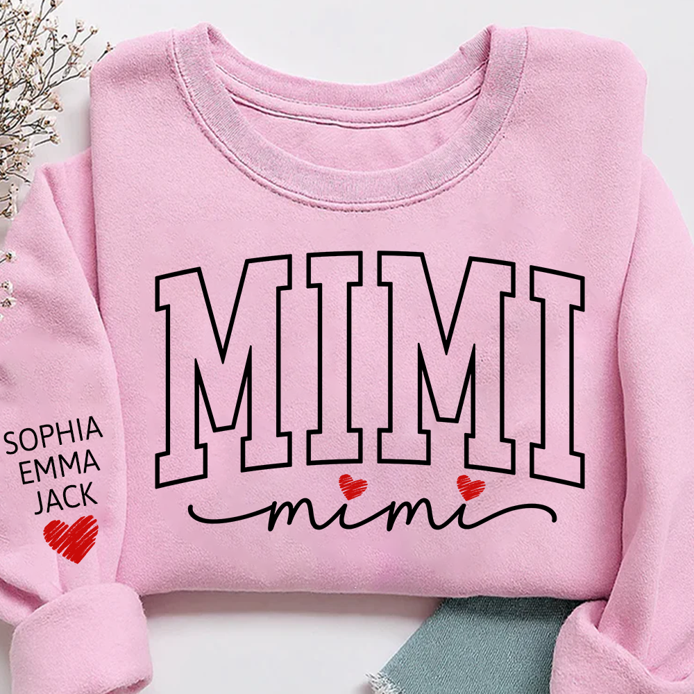 Personalized Mimi And Grandkids Heart Sweatshirt