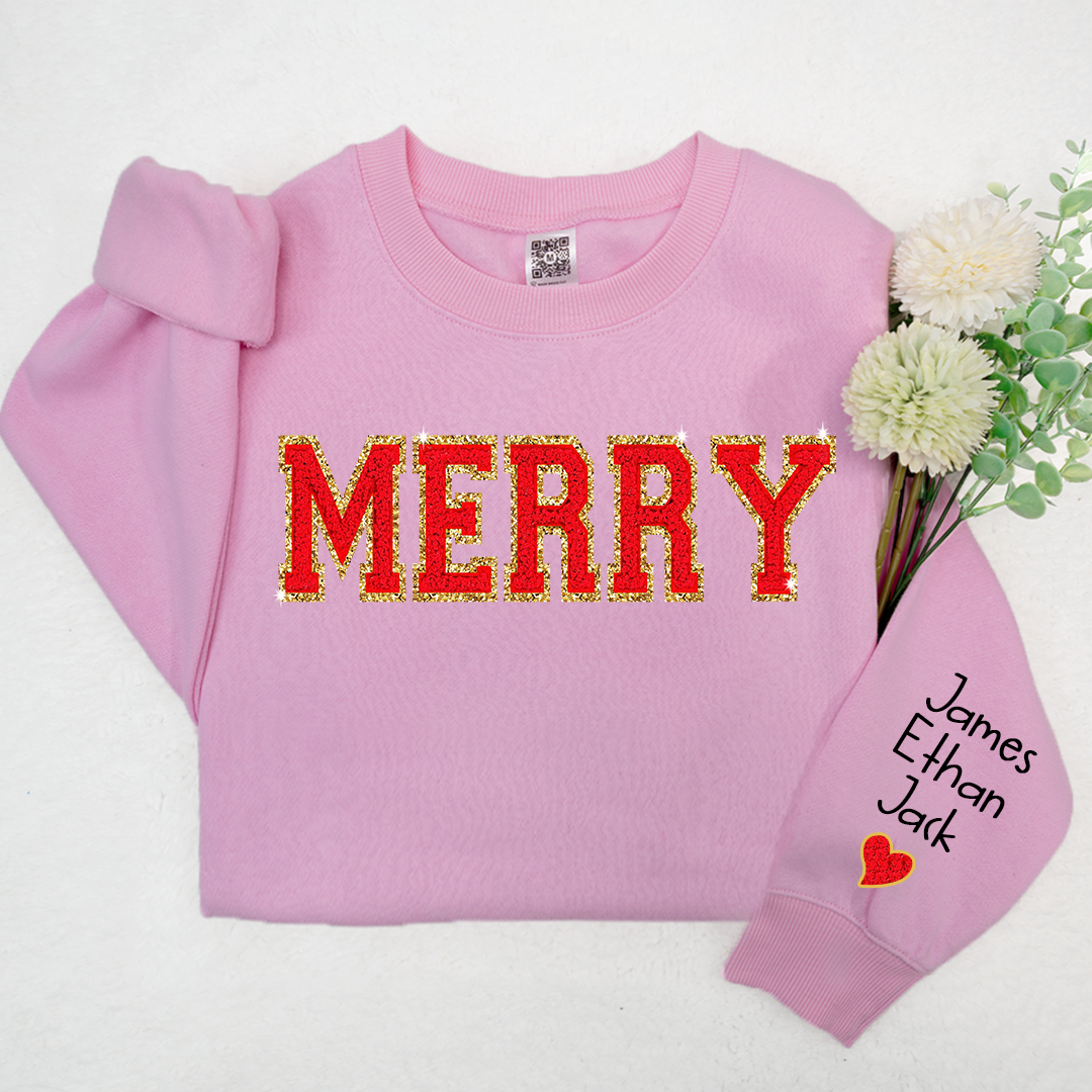 Merry Christmas Sweatshirt with Grandkids Winter Sweatshirt