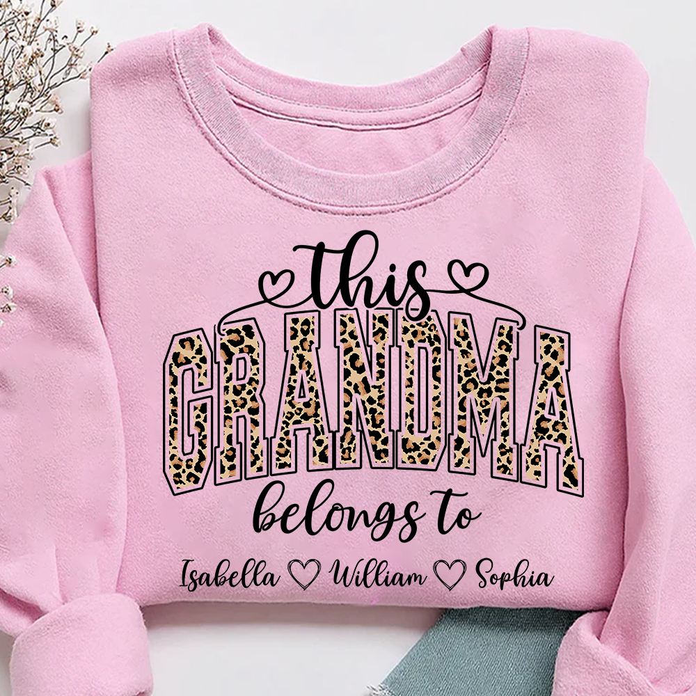 This Grandma Leopard Belongs To And Grandkids Sweatshirt