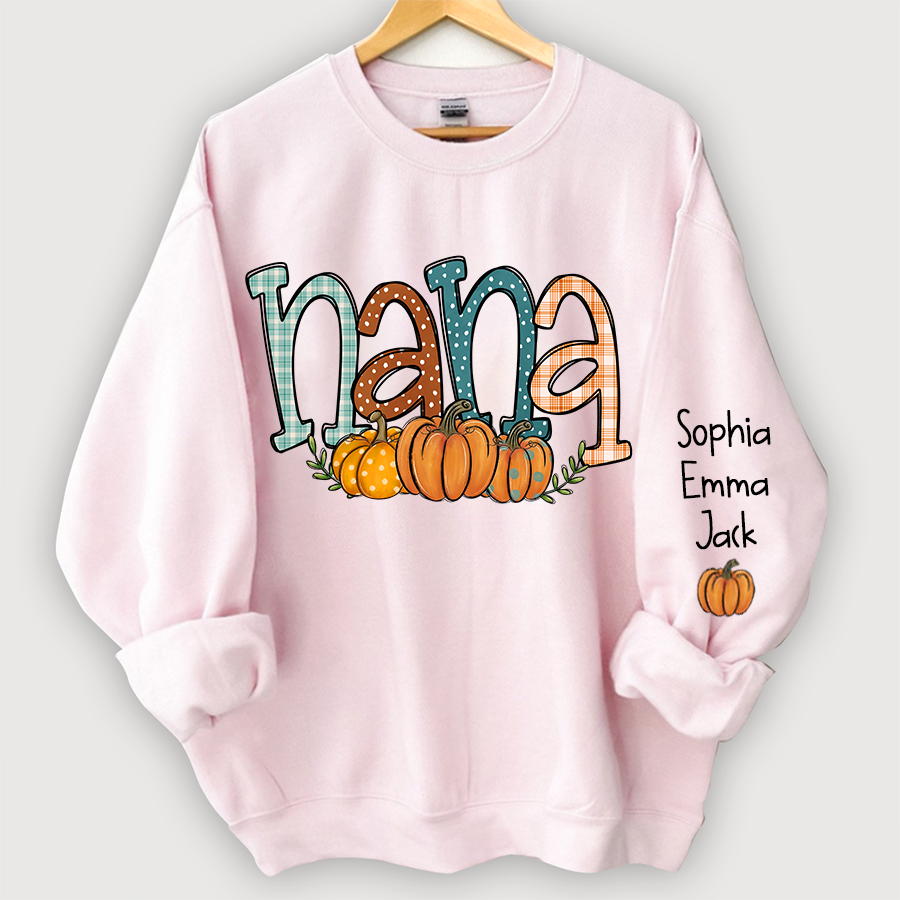 Nana Pumpkin And Grandkids Autumn Sweatshirt