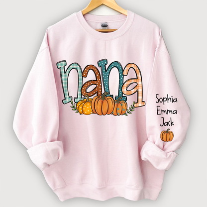 Nana Pumpkin And Grandkids Autumn Sweatshirt