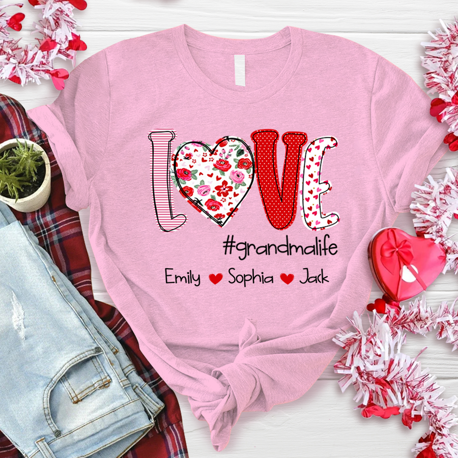 Love Grandmalife And Kids Valentines T-Shirt