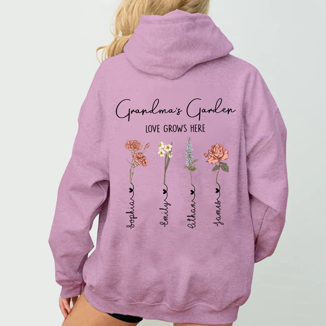 Grandma's Garden Love Grows Here With Grandkids Hoodie