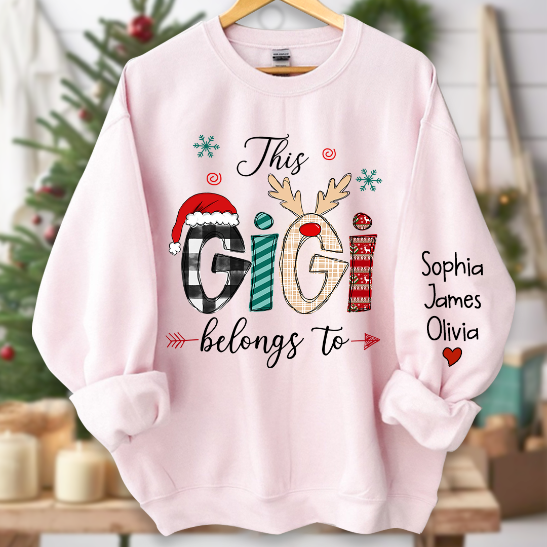 Merry Christmas This Gigi Belongs To Grandkids Sweatshirt, Merry Christmas Grandma Sweatshirt