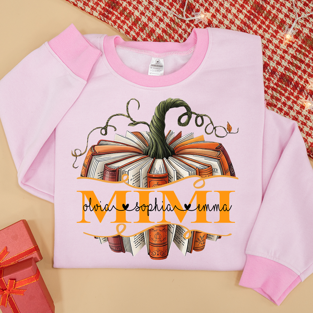 Mimi book Pumpkin And Grandkids Fall Sweatshirt Mix