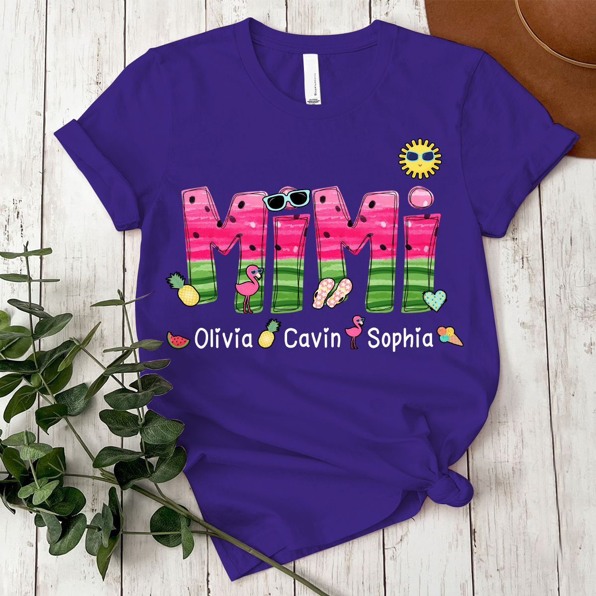 Custom Mimi Watermelon Summer Shirt, Personalized Nickname And Grandkids T-Shirt