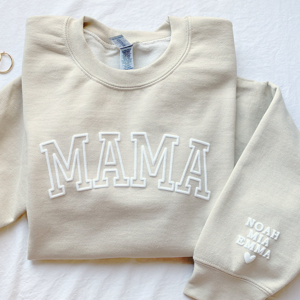 Personalized Mama Sweatshirt with Kid Names on Sleeve, Christmas Gift, Birthday Gift for Mom, New Mom Gift