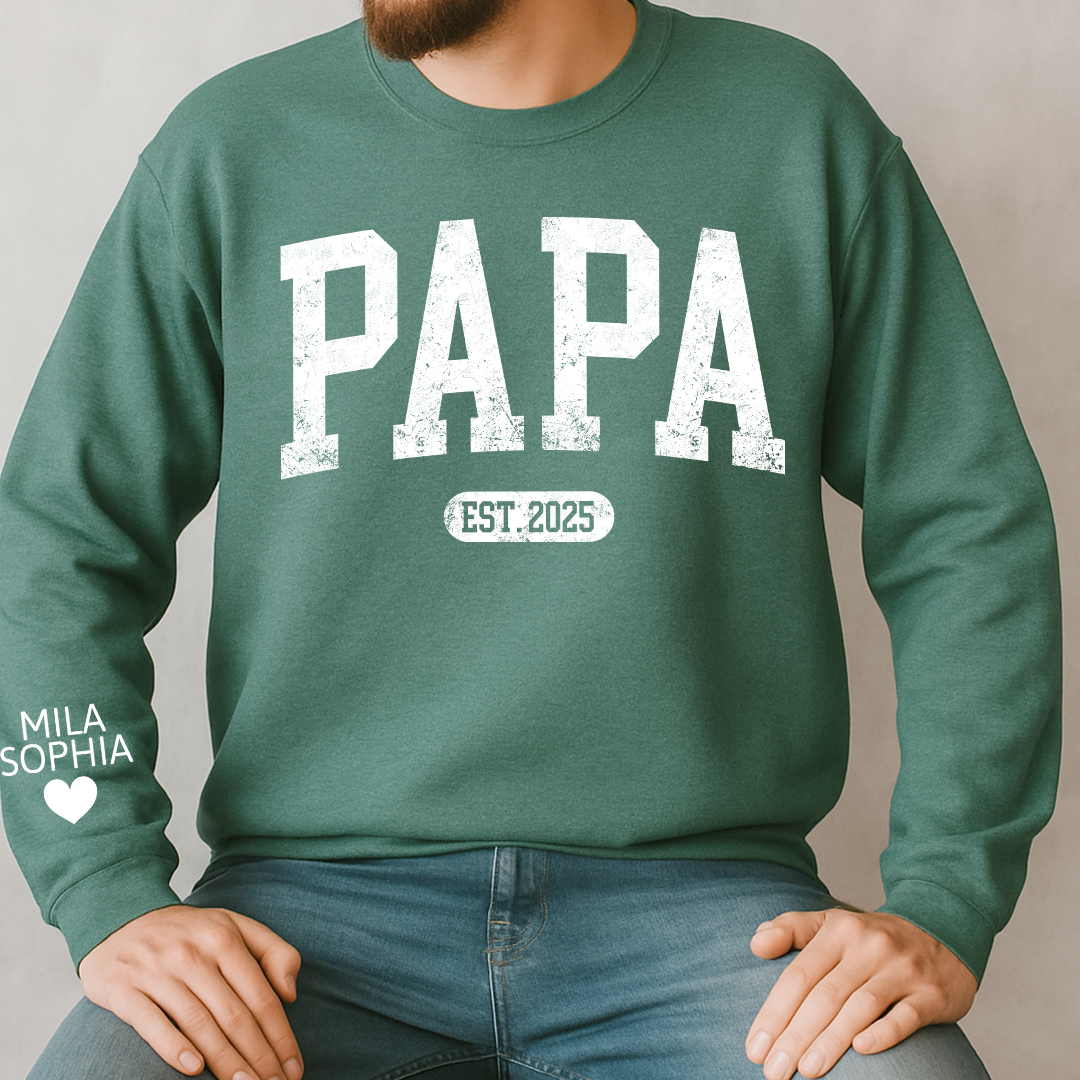 Personalized Papa Grandpa Daddy Papaw Hoodie for Men, Custom Name & Year EST. Sweatshirt, New Grandpa Gift 2026, Father’s Day Gift for Dad or Papa, Unisex Heavy Blend Pullover Hoodie