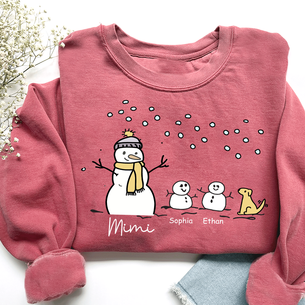 Mimi Snowman Dog with Grandkids – Christmas Gifts Sweatshirt