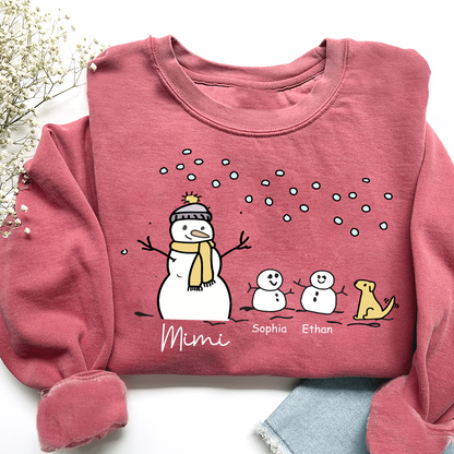 Mimi Snowman Dog with Grandkids – Christmas Gifts Sweatshirt
