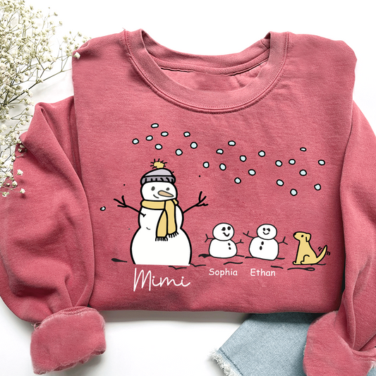 Mimi Snowman Dog with Grandkids – Christmas Gifts Sweatshirt