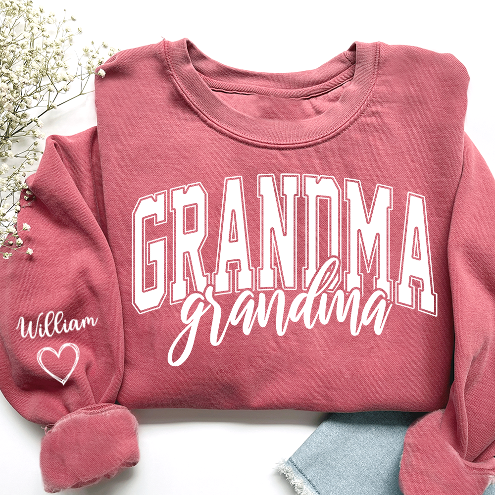 Grandma with Grandkids’ Names, Custom Gift for Grandma Sweatshirt