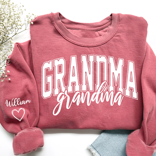 Grandma with Grandkids’ Names, Custom Gift for Grandma Sweatshirt