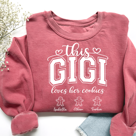 Personalized This Gigi Loves Her Cookies And Grandkids Sweatshirt