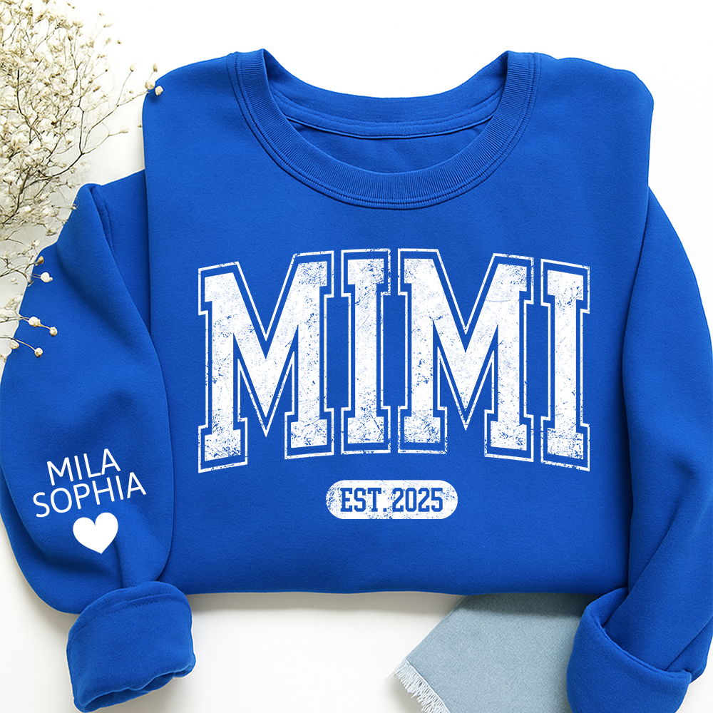Mimi est with Grandkids’ Names, Custom Gift for Grandma Sweatshirt