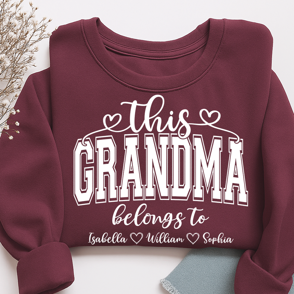 Custom This Grandma Belongs To And Grandkids Sweatshirt