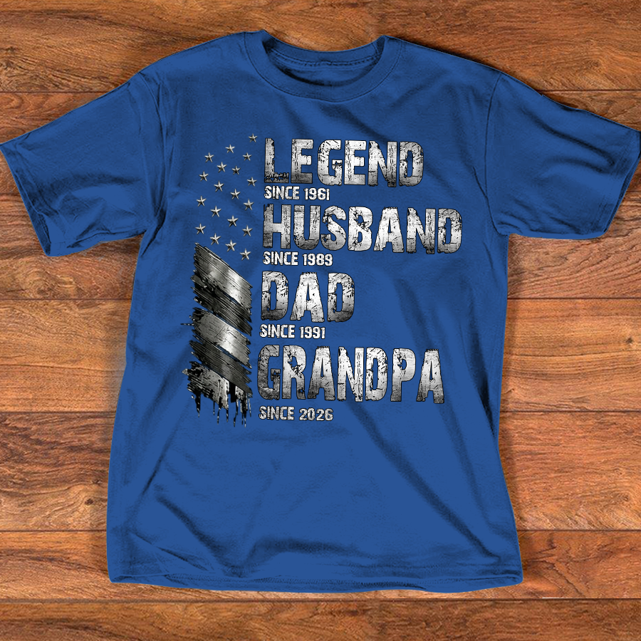 Papa Man Myth Legend Shirt, Custom Family Name Shirt, Patriotic Papa T-shirt, Personalized Father's Day Gift, Gift for Dad, Grandpa Shirt, Custom Name Tee