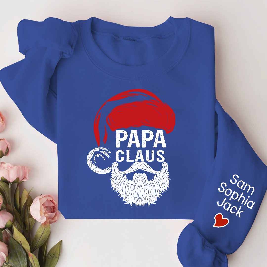 Christmas Papa Claus 2023 Gift Custom Name Kids Sweatshirt