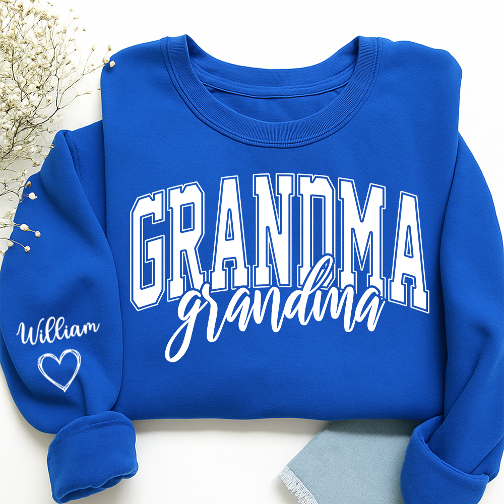 Grandma with Grandkids’ Names, Custom Gift for Grandma Sweatshirt