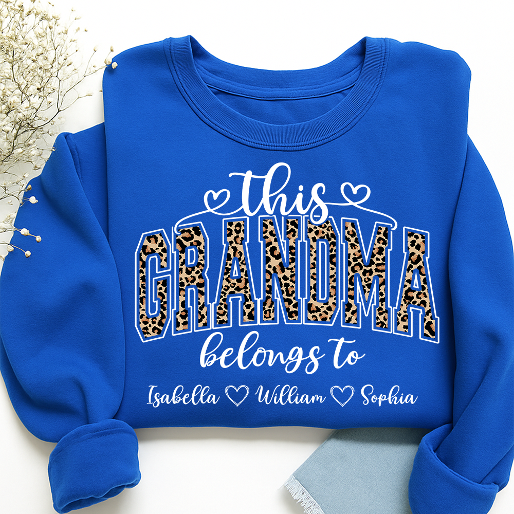 This Grandma Leopard Belongs To And Grandkids Sweatshirt