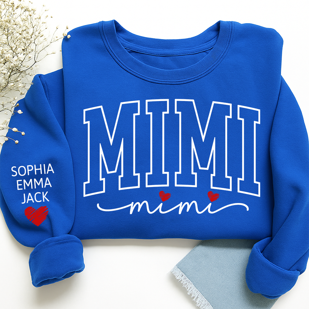 Personalized Mimi And Grandkids Heart Sweatshirt